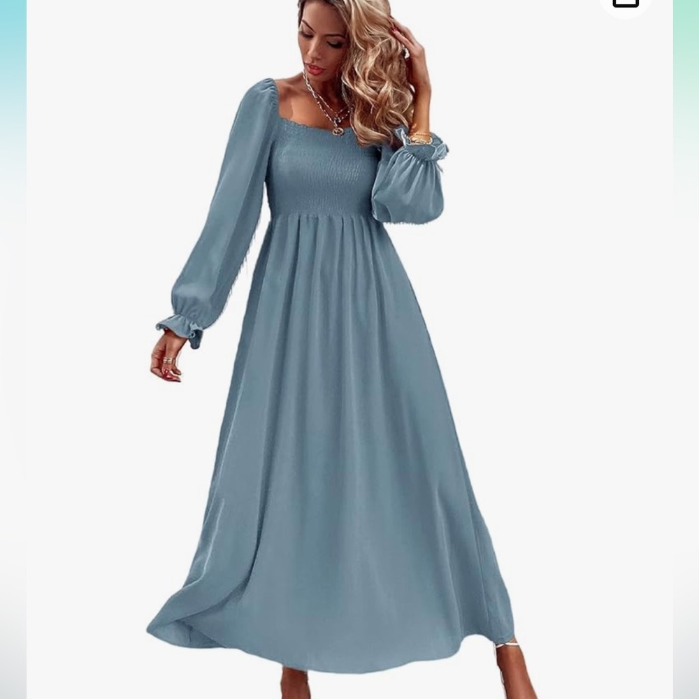 Women’s smocked dress blue  size large